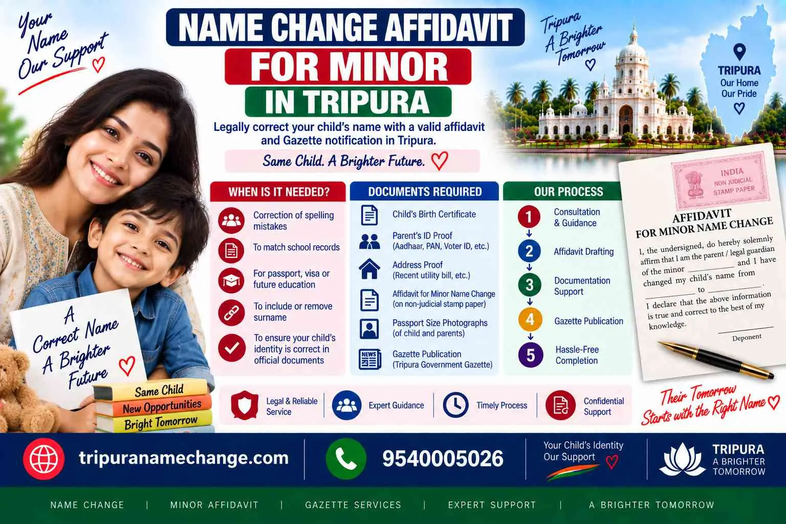 Name change affidavit for a minor in Tripura, both parents as deponents