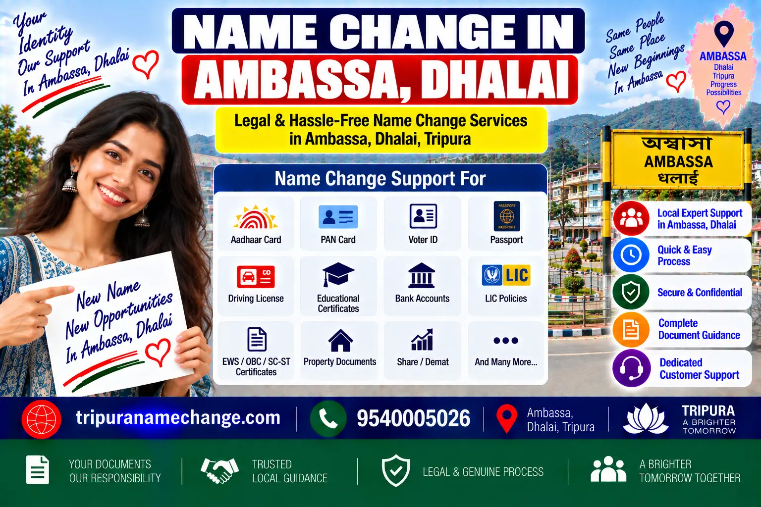 Name change services in Ambassa, Dhalai district, Tripura