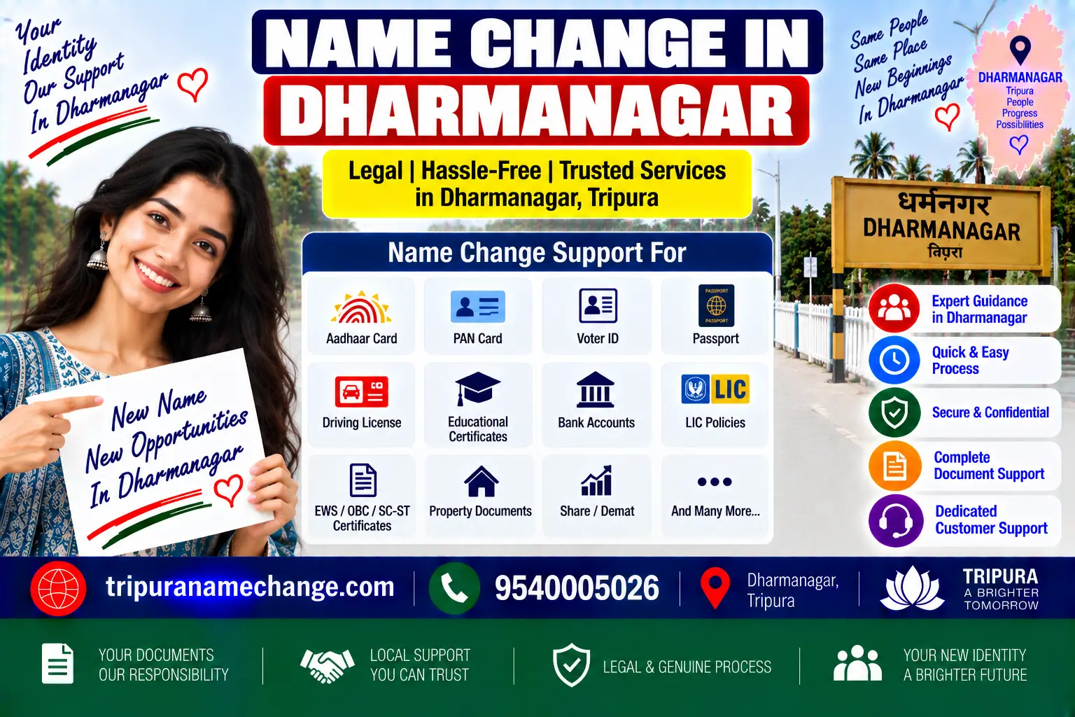 Name change services in Dharmanagar, North Tripura