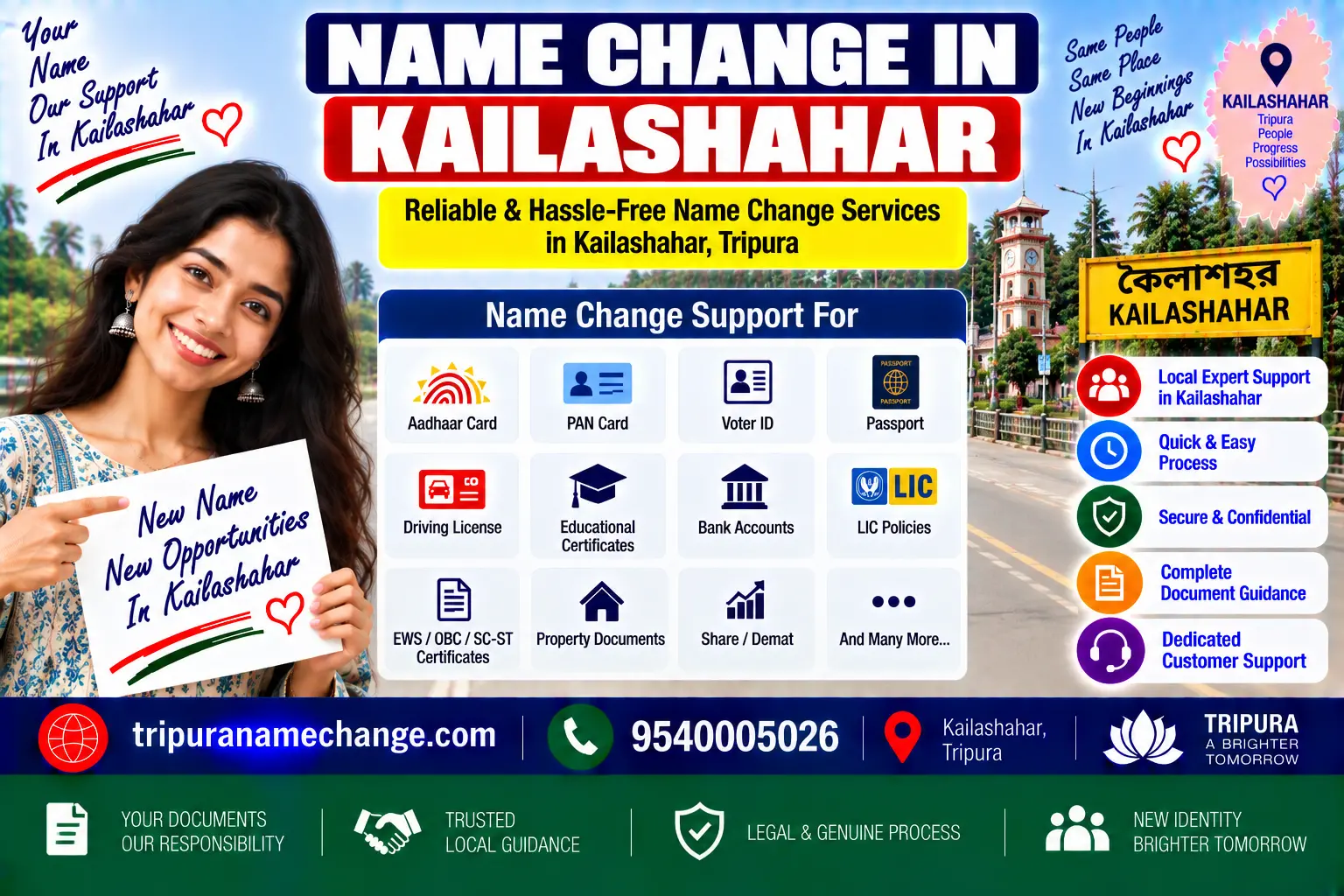 Name change services in Kailashahar, Unakoti district, Tripura