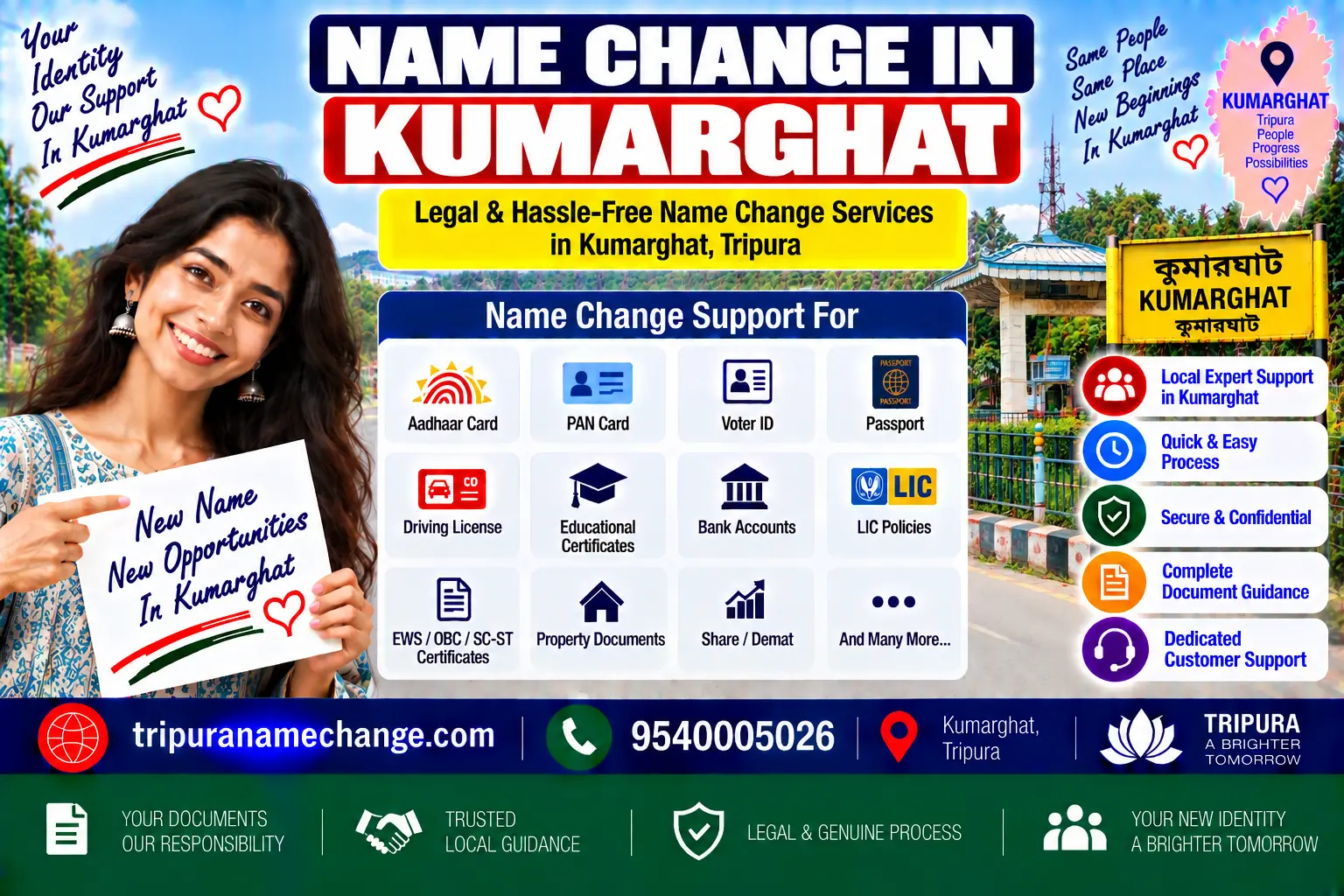 Name change services in Kumarghat, Unakoti district, Tripura