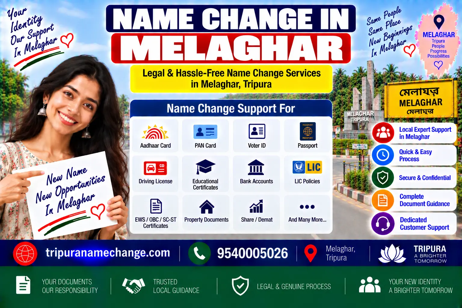 Name change services in Melaghar, Sepahijala district, Tripura
