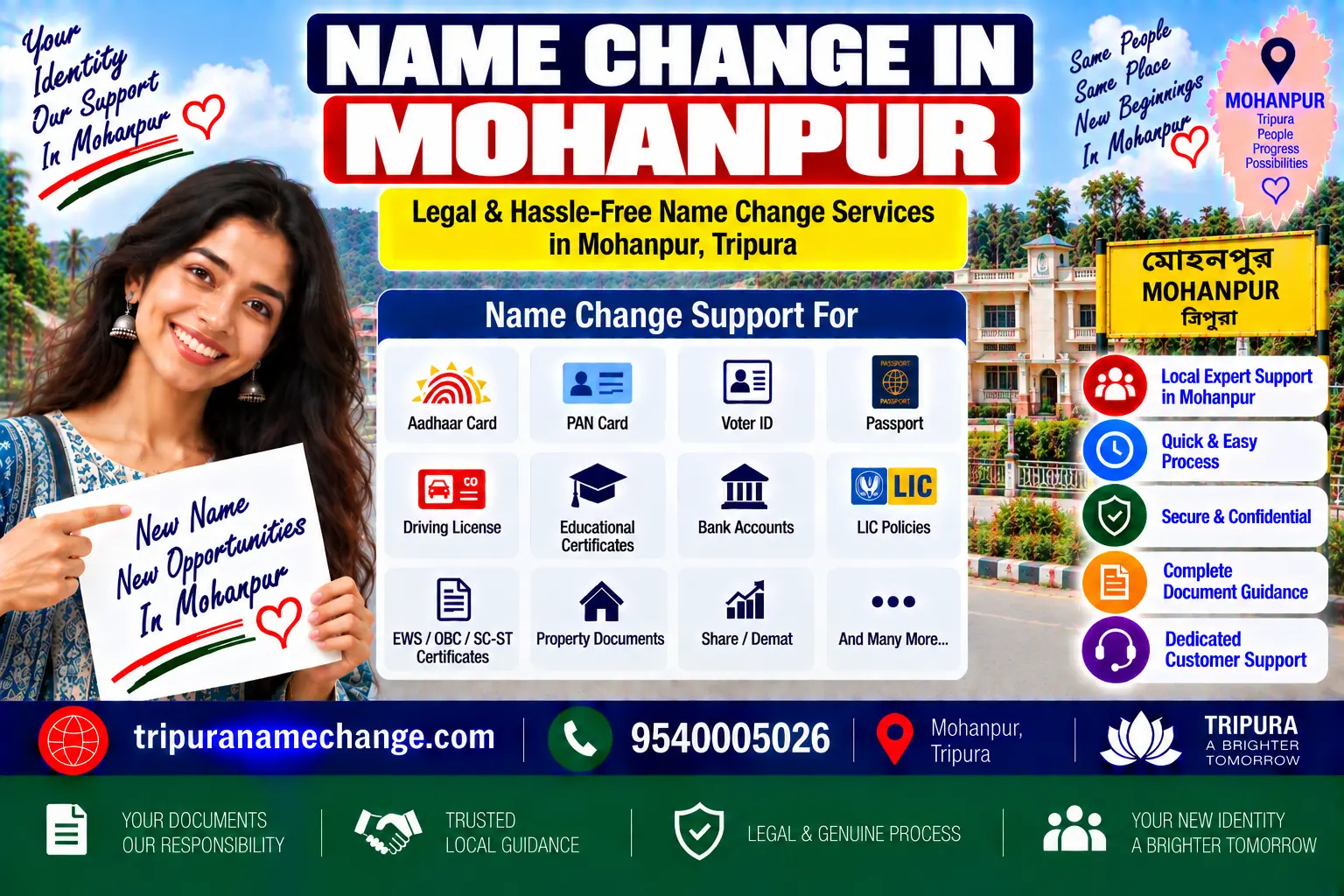 Name change services in Mohanpur, West Tripura district
