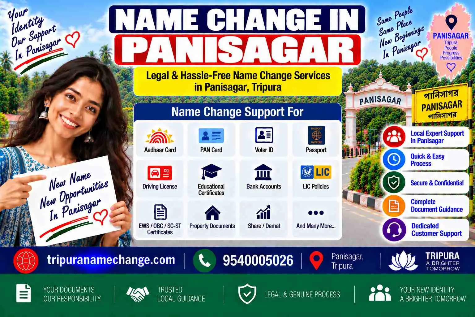 Name change services in Panisagar, North Tripura district