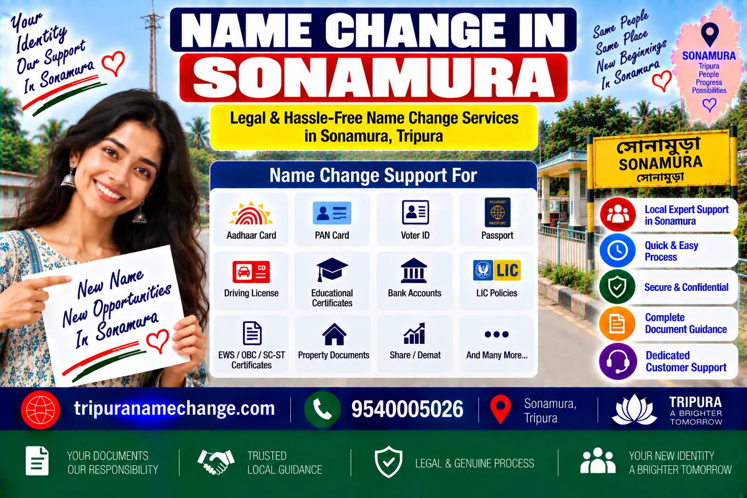 Name change services in Sonamura, Sepahijala district, Tripura
