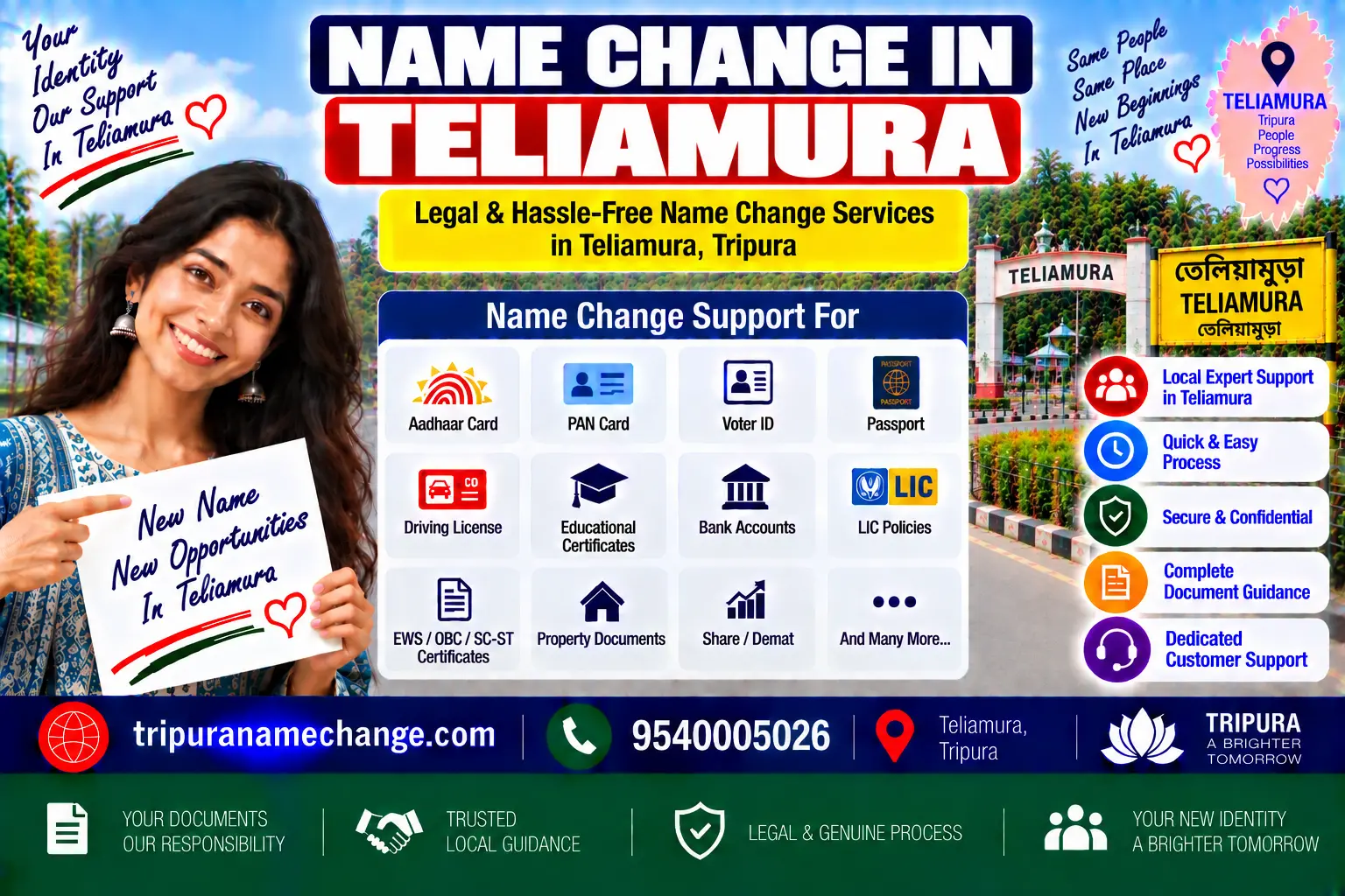 Name change services in Teliamura, Khowai district, Tripura